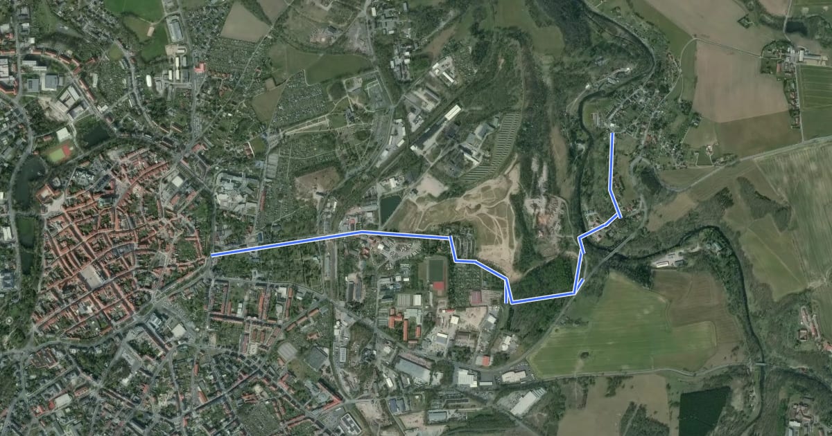 Маршрут Radweg Freiberg - Halsbach на спутниковом снимке