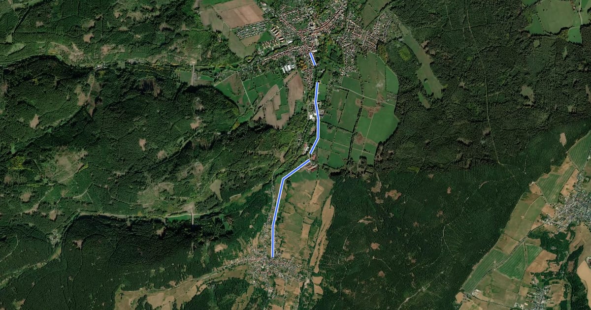 Маршрут Radweg Gehren-Möhrenbach на спутниковом снимке