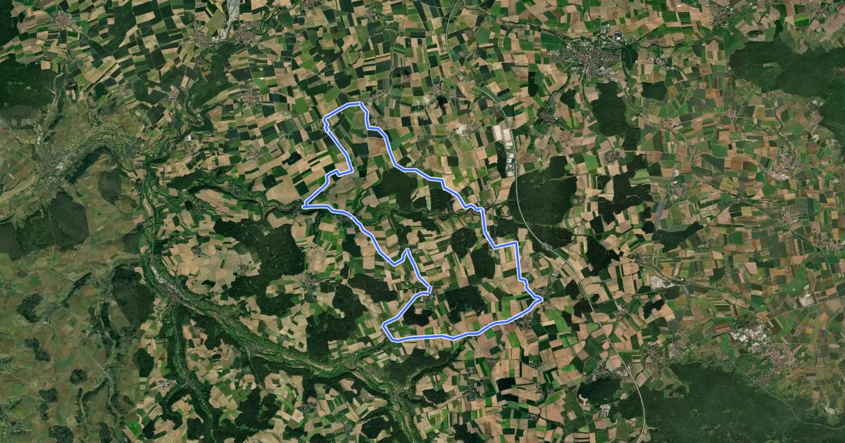 Маршрут Radweg Großer Radrundweg Hegereiter Land на спутниковом снимке