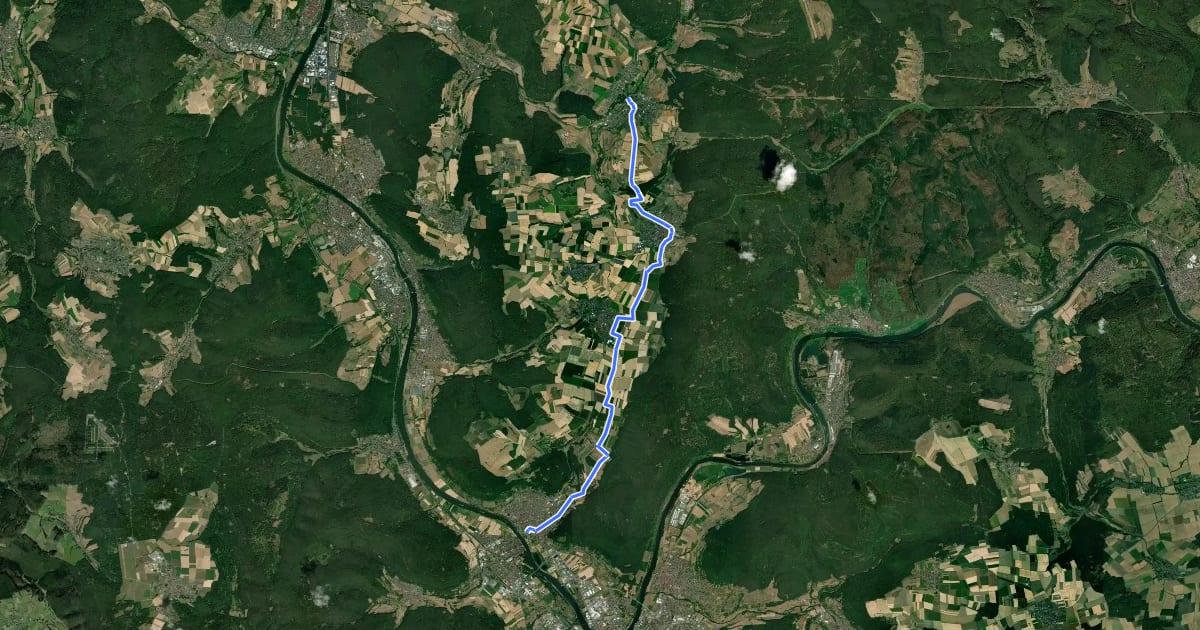 Маршрут Radweg Großheubach-Eschau на спутниковом снимке