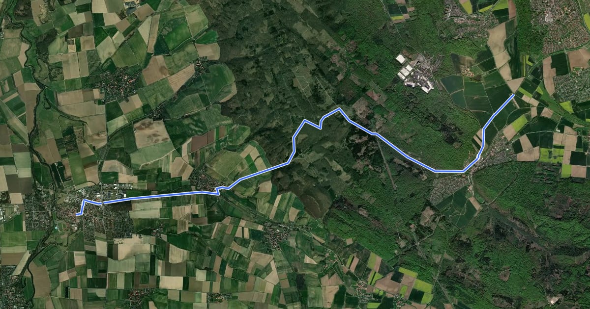 Маршрут Radweg Gronau-Hildesheim на спутниковом снимке