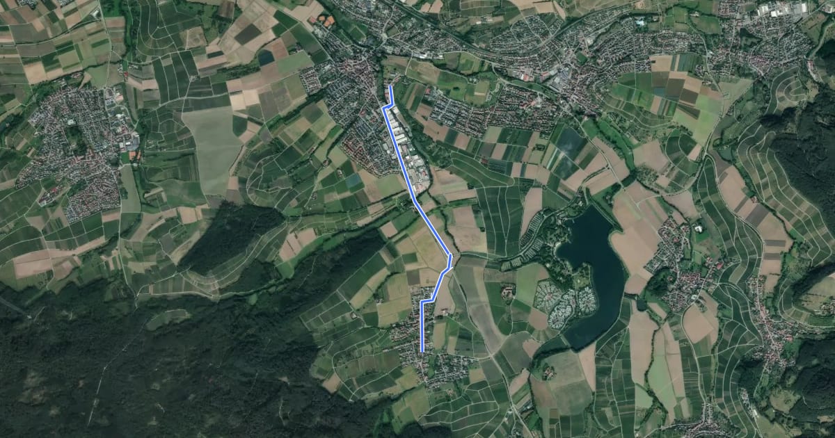 Маршрут Radweg Hößlinsülz - Willsbach на спутниковом снимке
