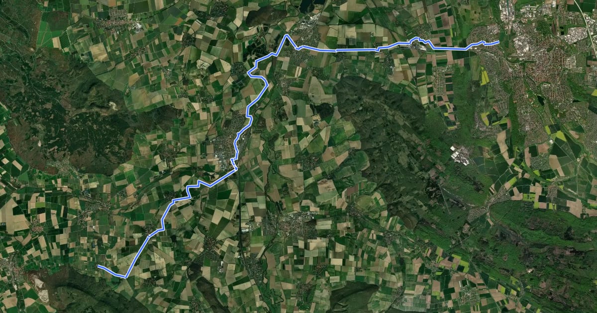 Маршрут Radweg Hameln-Hildesheim на спутниковом снимке