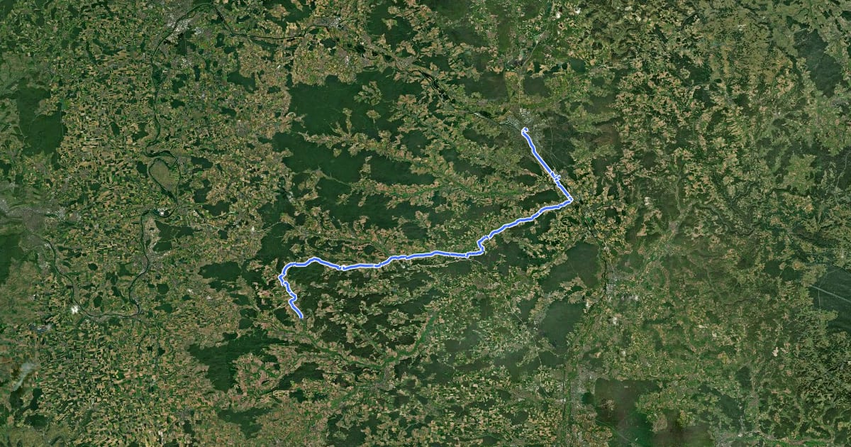 Маршрут Radweg Haslach-Reiche Ebrach на спутниковом снимке