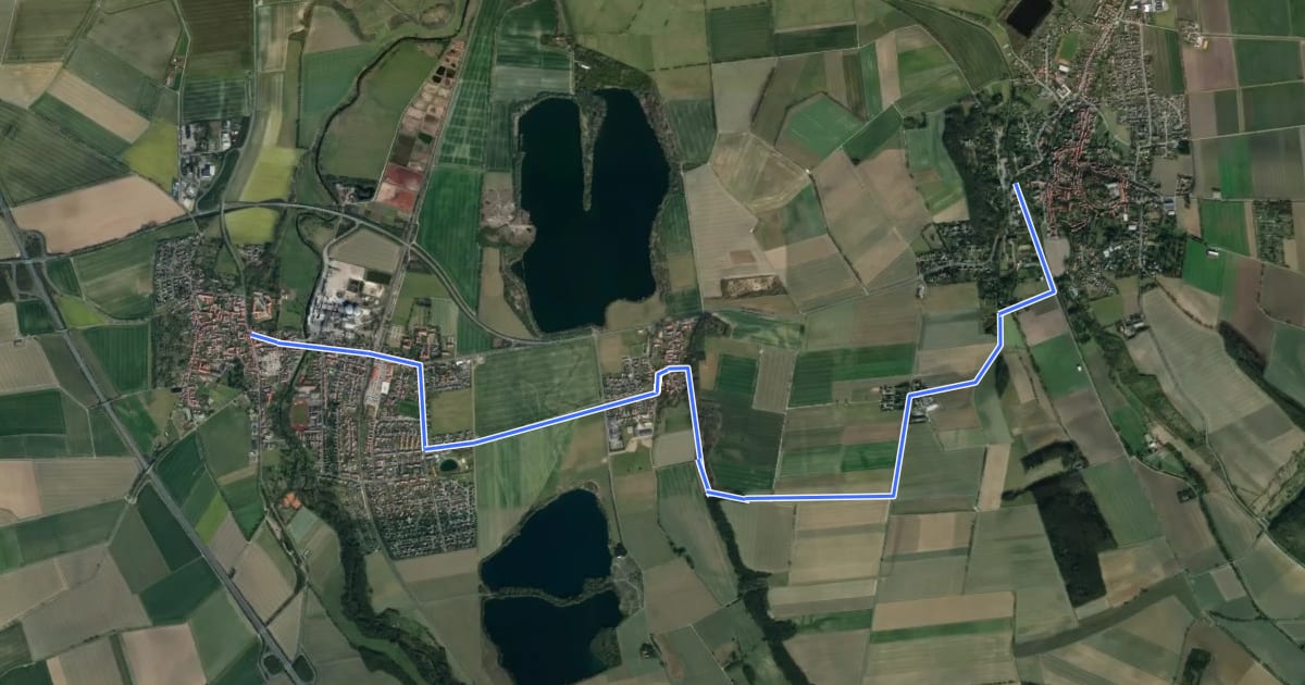 Маршрут Radweg Hornburg-Schladen на спутниковом снимке