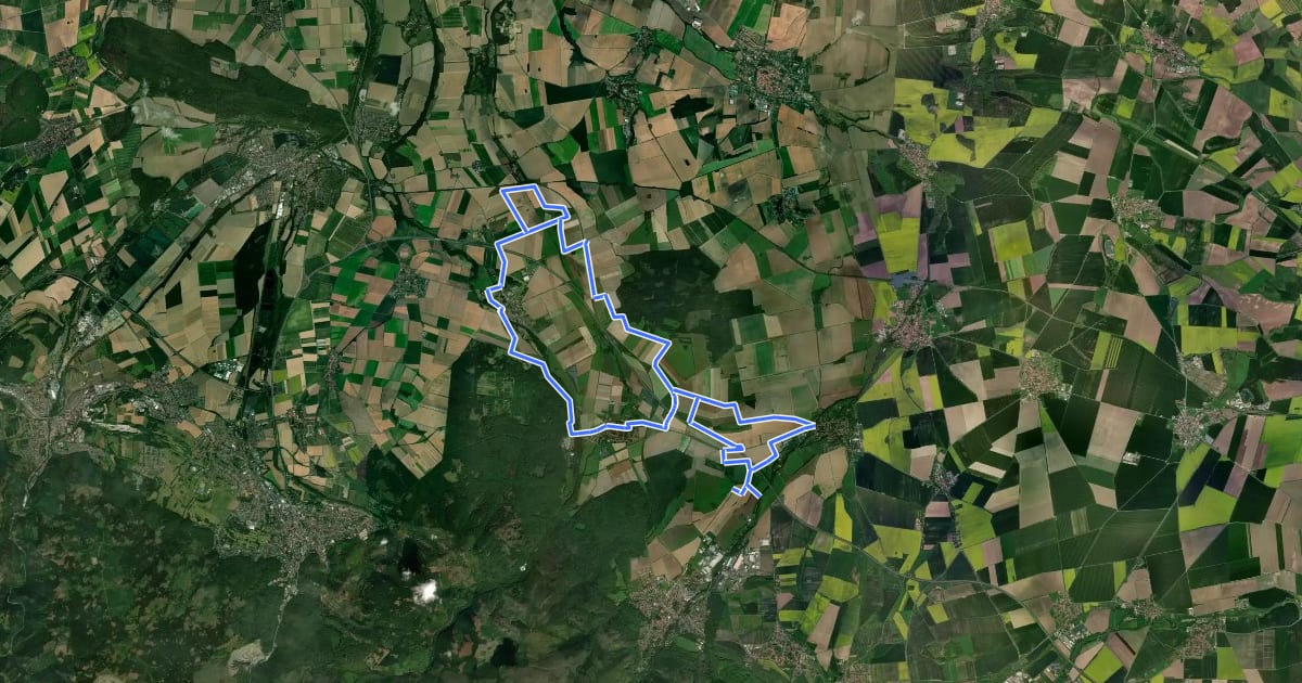 Маршрут Radweg Krieg und Frieden на спутниковом снимке