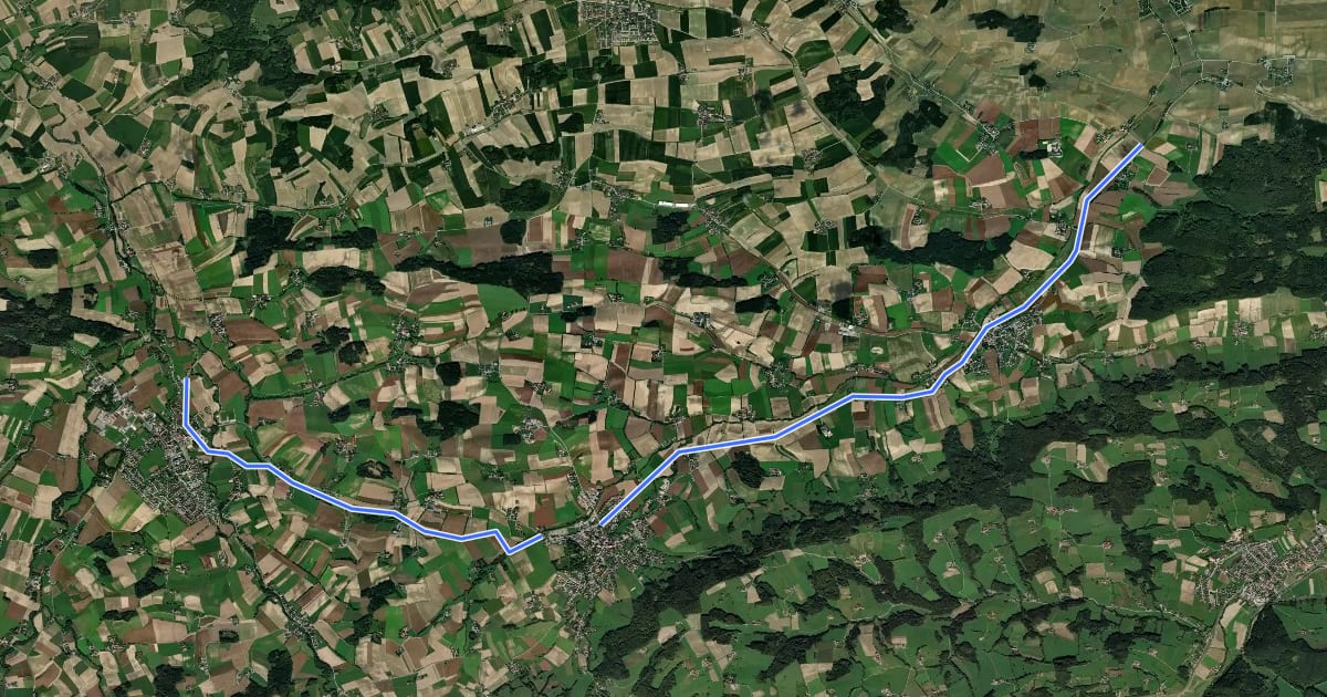 Маршрут Radweg Krumpe на спутниковом снимке