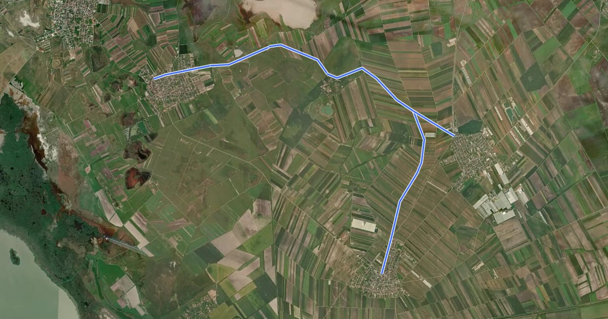Маршрут Radweg Lange Lacke на спутниковом снимке