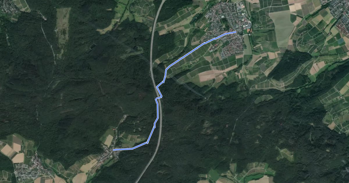 Маршрут Radweg Lehrensteinsfeld - Obergruppenbach на спутниковом снимке