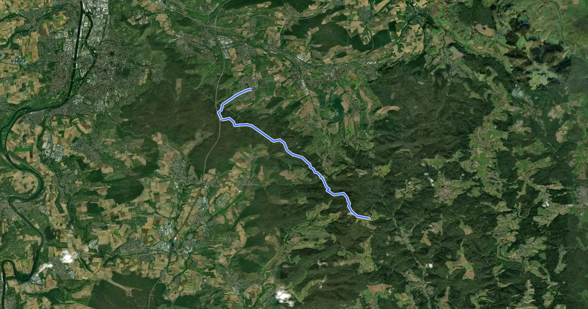 Маршрут Radweg Lehrensteinsfeld - Stocksberg на спутниковом снимке