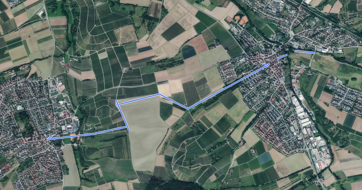 Маршрут Radweg Lehrensteinsfeld - Willsbach на спутниковом снимке
