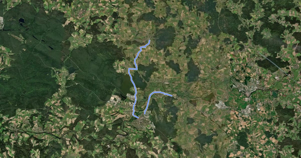 Маршрут Radweg Nr. 22 на спутниковом снимке