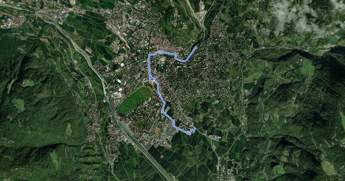Маршрут Radweg Passeiertal на спутниковом снимке