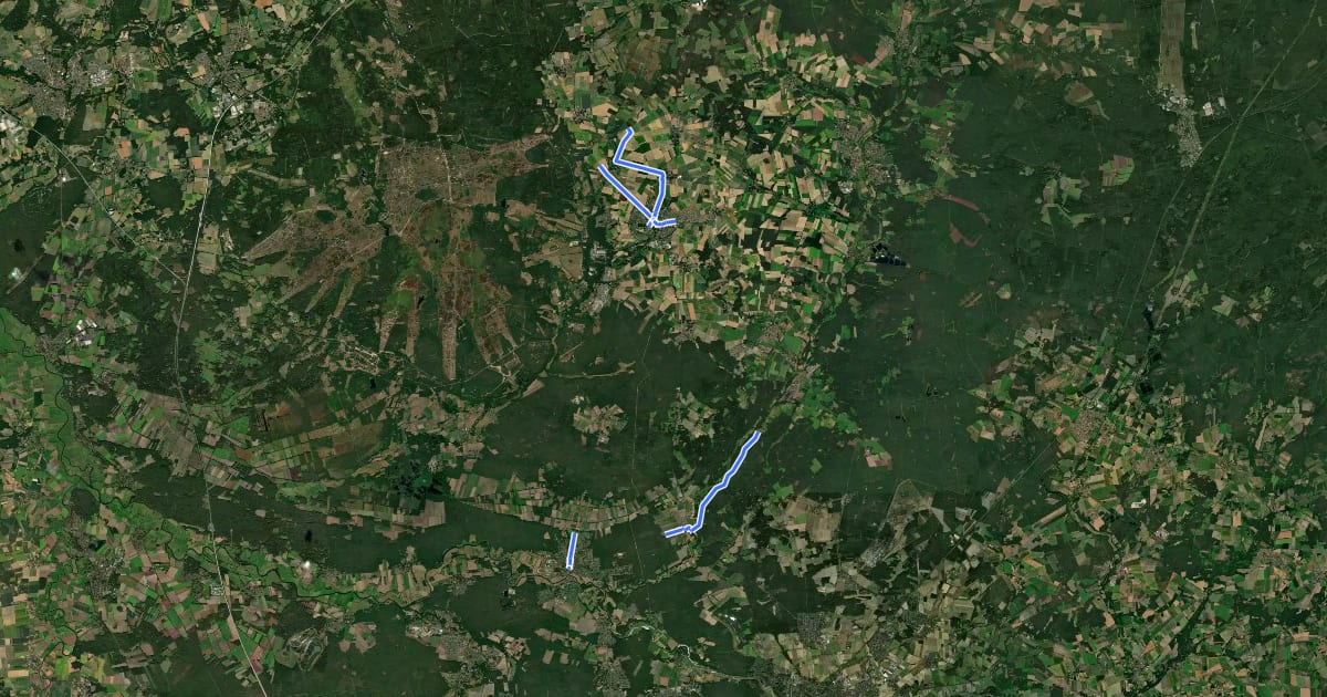 Маршрут Radweg Regionalschleife 1 Winsen на спутниковом снимке