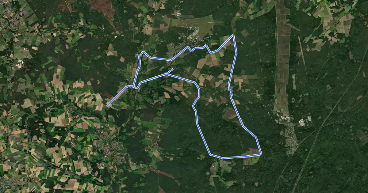Маршрут Radweg Regionalschleife 2 Müden (Örtze) на спутниковом снимке