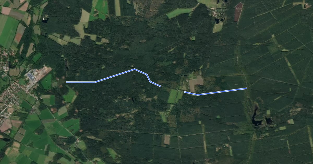 Маршрут Radweg Regionalschleife 3 Hermannsburg на спутниковом снимке