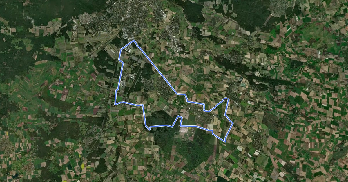 Маршрут Radweg Regionalschleife 6 Wahtlingen на спутниковом снимке