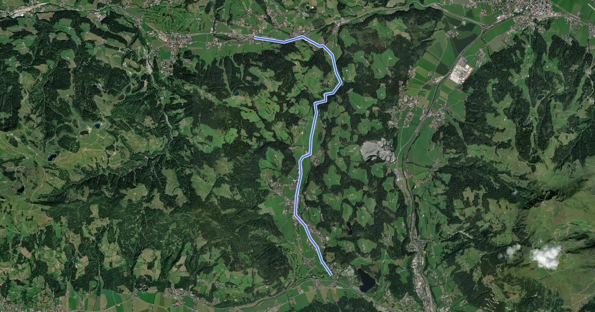 Маршрут Radweg Reith bei Kitzbühel на спутниковом снимке