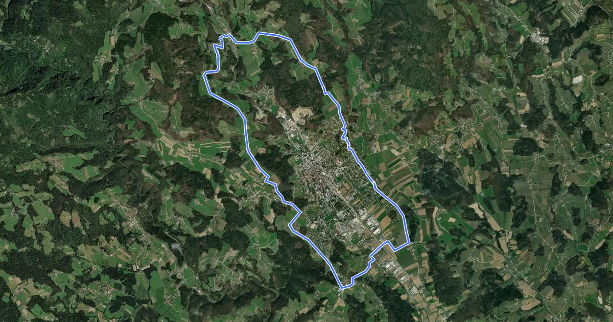 Маршрут Radweg rund um Weiz на спутниковом снимке