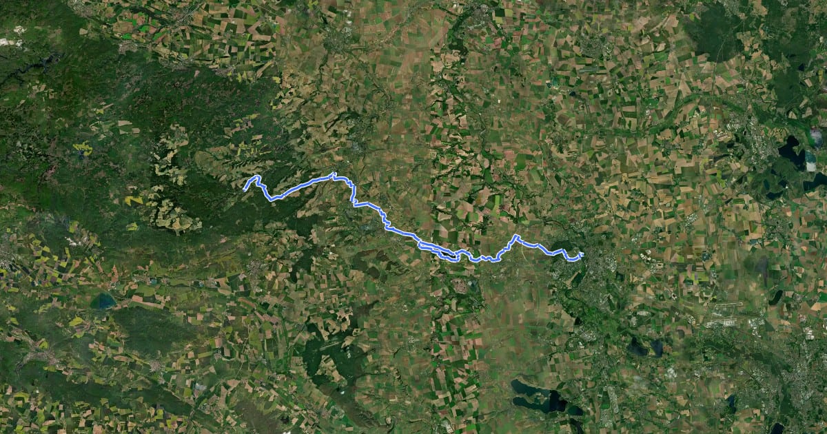 Маршрут Radweg Saale-Harz на спутниковом снимке