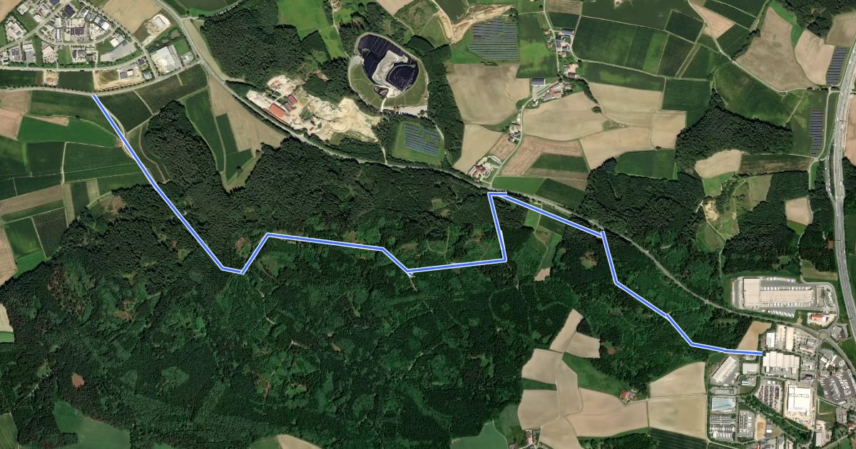Маршрут Radweg Schindelhauser Forst на спутниковом снимке