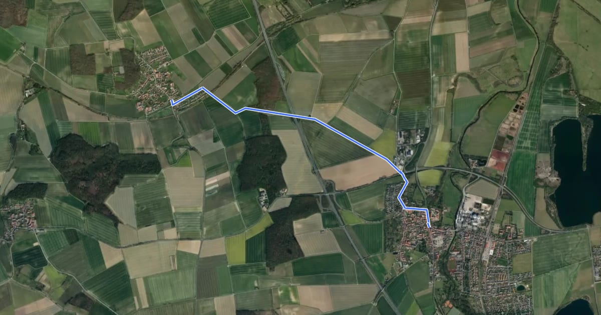Маршрут Radweg Schladen-Gielde на спутниковом снимке