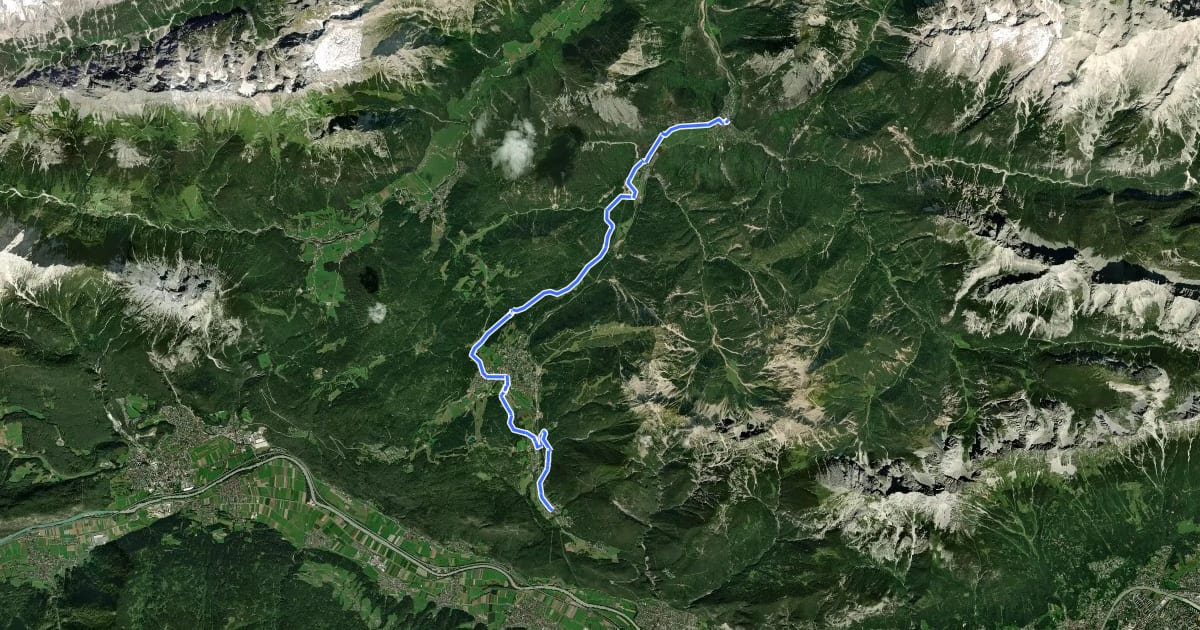 Маршрут Radweg Seefeld на спутниковом снимке