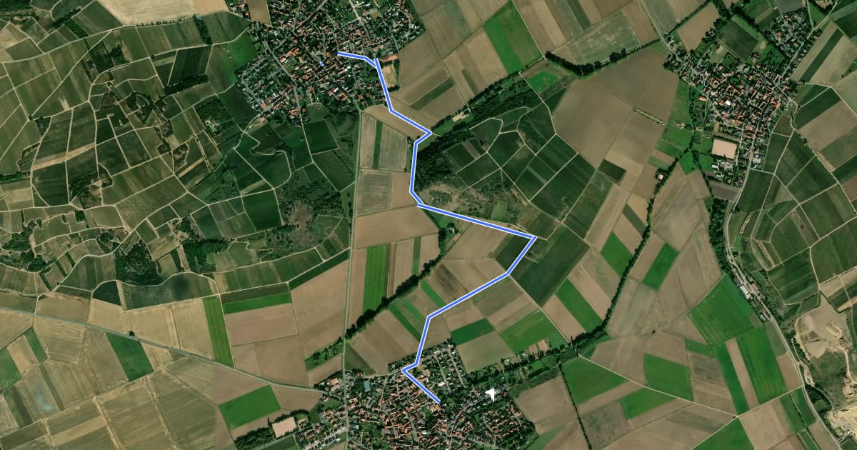Маршрут Radweg Siefersheim-Wonsheim на спутниковом снимке