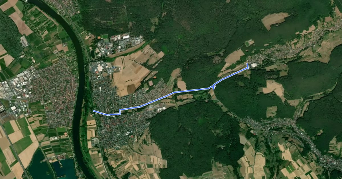 Маршрут Radweg Soden Sulzbach на спутниковом снимке