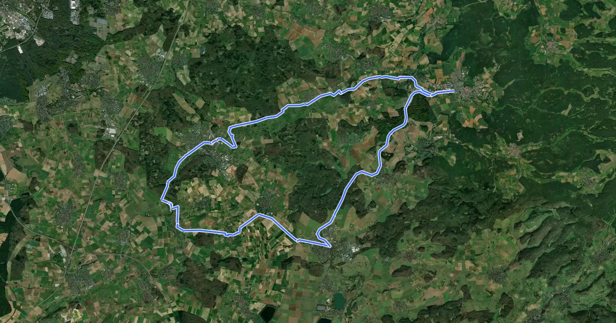 Маршрут Radweg Solmser Land на спутниковом снимке