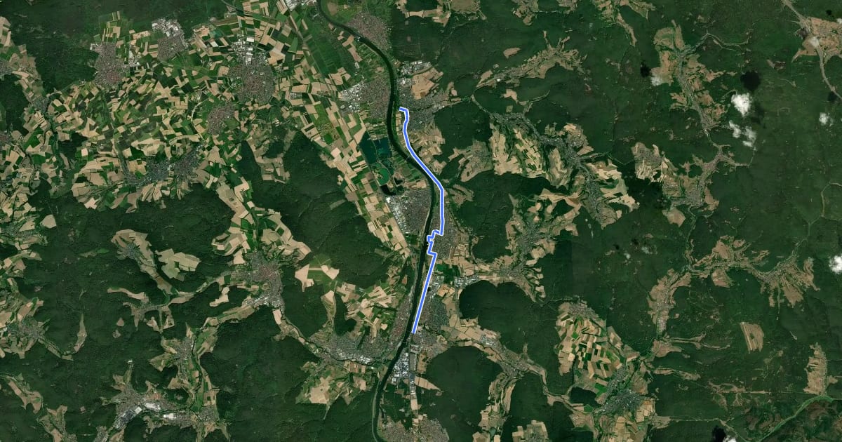 Маршрут Radweg Sulzbach Elsenfeld на спутниковом снимке