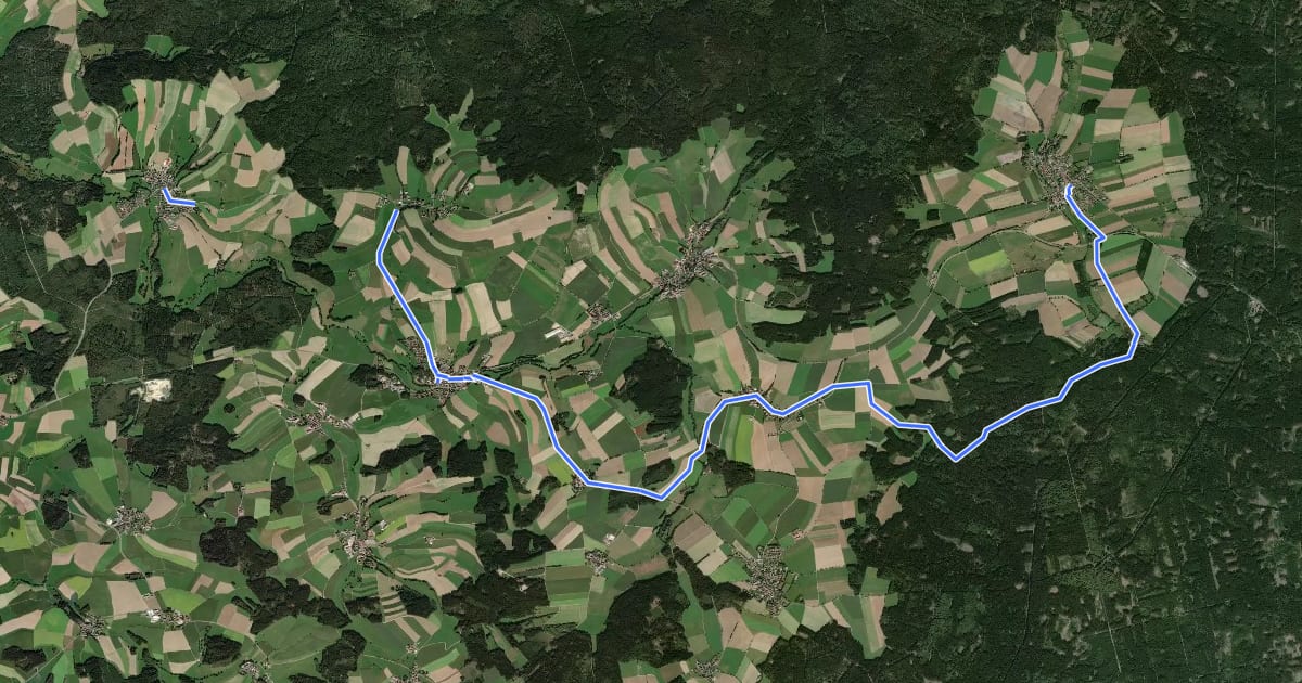 Маршрут Radweg Tirschenreuth Mähring на спутниковом снимке
