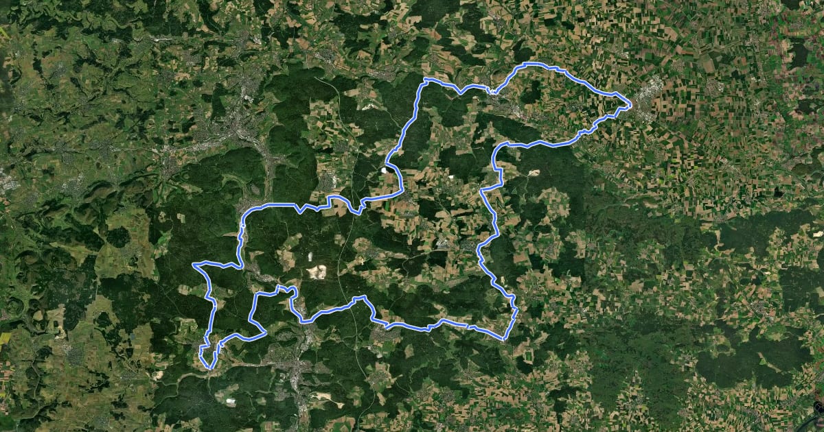 Маршрут Radweg von Krater zu Krater West на спутниковом снимке