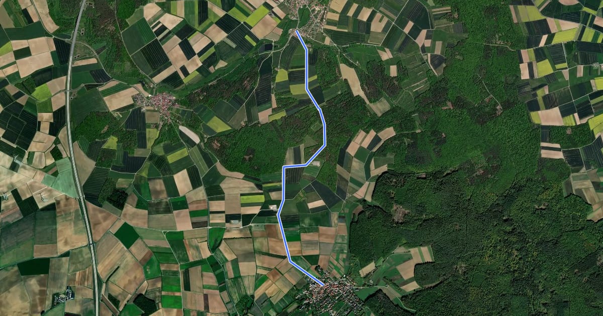 Маршрут Radweg Wargolshausen - Hendungen на спутниковом снимке