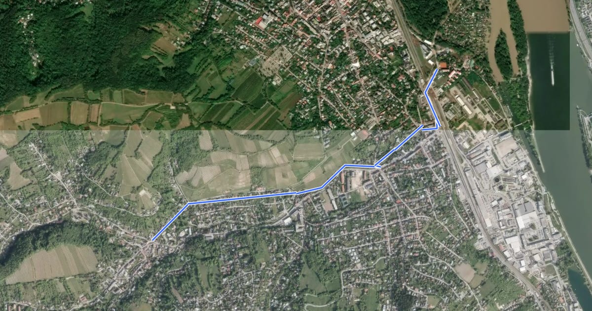 Маршрут Radweg Weidling - Klosterneuburg на спутниковом снимке