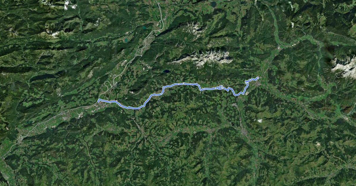 Маршрут Radweg Wilder Kaiser (Wörgl) на спутниковом снимке