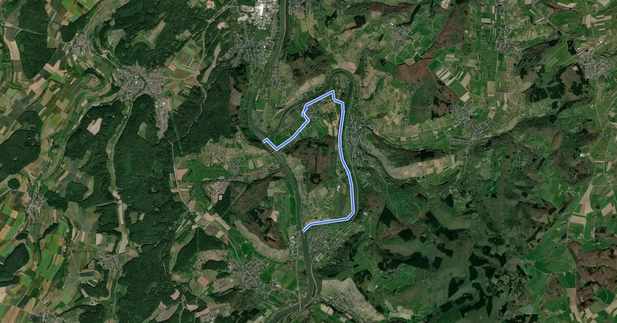 Маршрут Radweg Wiltinger Saarbogen на спутниковом снимке