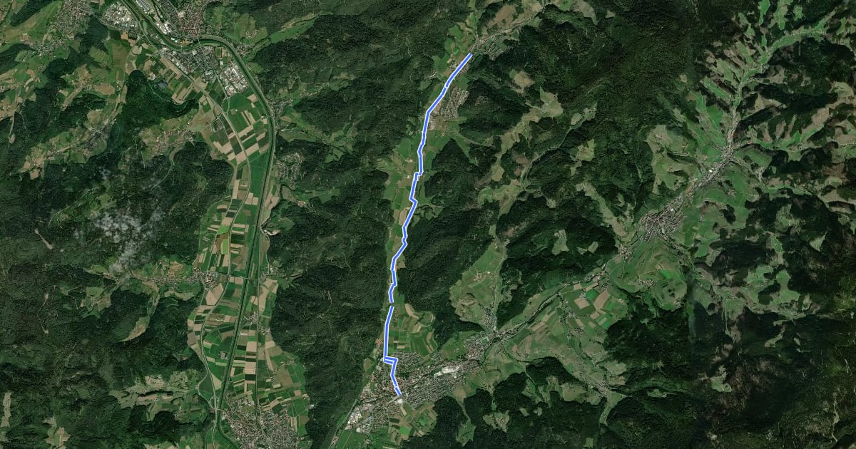 Маршрут Radweg Zell a.H. - Nordrach на спутниковом снимке