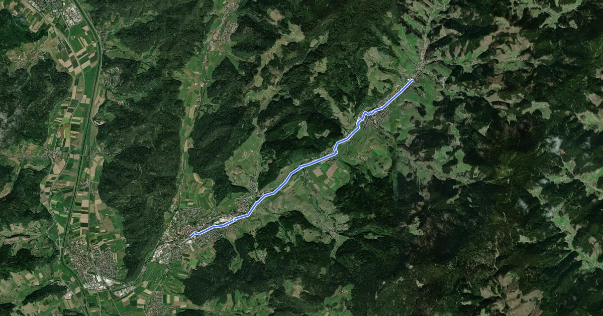 Маршрут Radweg Zell a.H.-Oberharmesbach на спутниковом снимке