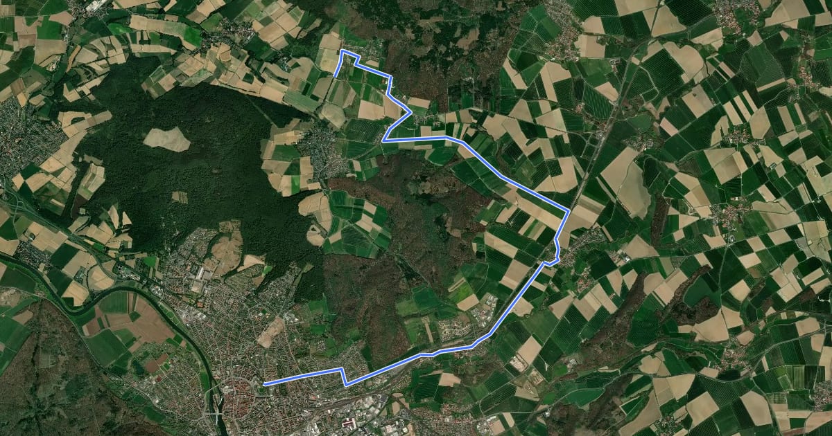 Маршрут [Radwegenetz Hameln]: Hameln - Rohrsen - Hilligsfeld - Unsen - Welliehausen на спутниковом снимке