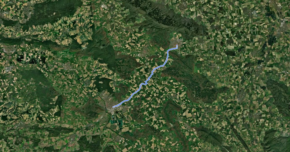 Маршрут [Radwegenetz Hameln]: Hameln - Springe (über Hasperde, Hachmühlen, Altenhagen I) на спутниковом снимке