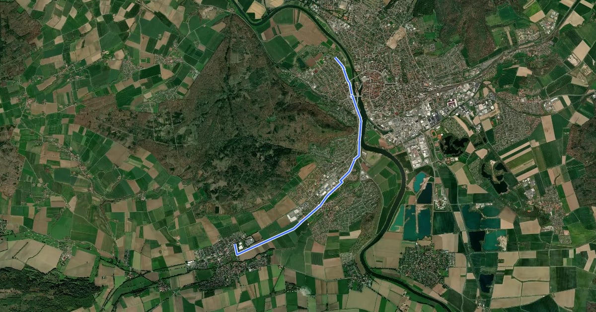 Маршрут [Radwegenetz Hameln]: Klütviertel - Groß Berkel на спутниковом снимке