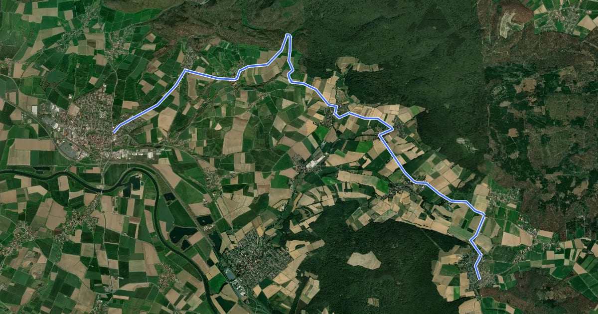 Маршрут [Radwegenetz Hameln]: Sünteltal - Hessisch Oldendorf на спутниковом снимке