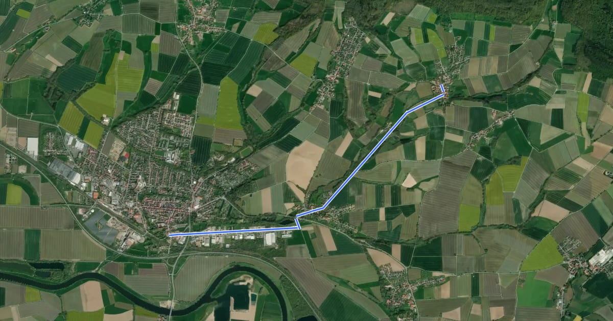 Маршрут [Radwegenetz Hameln]: Wickbolsen - Krückeberg - Hessisch Oldendorf на спутниковом снимке