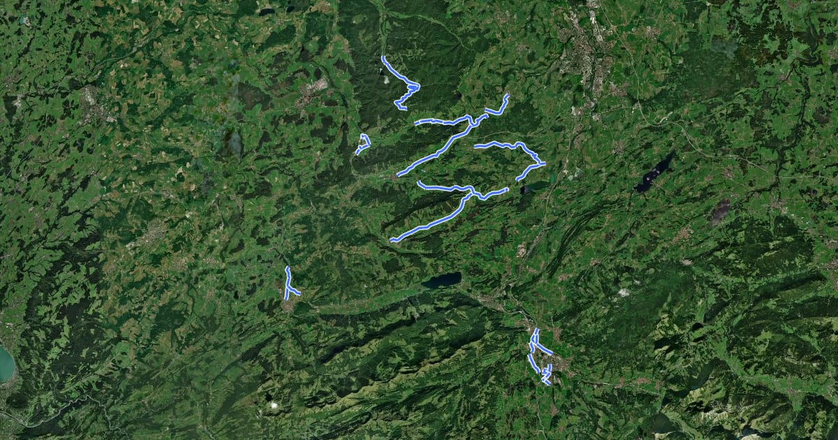 Маршрут Radwegenetz Kreis Oberallgäu на спутниковом снимке
