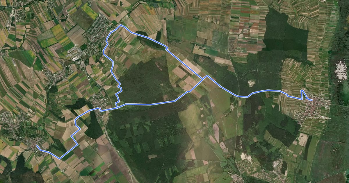 Маршрут Radwegverbindung Koglweg (B30) - Neusiedlerseeweg (B10) на спутниковом снимке