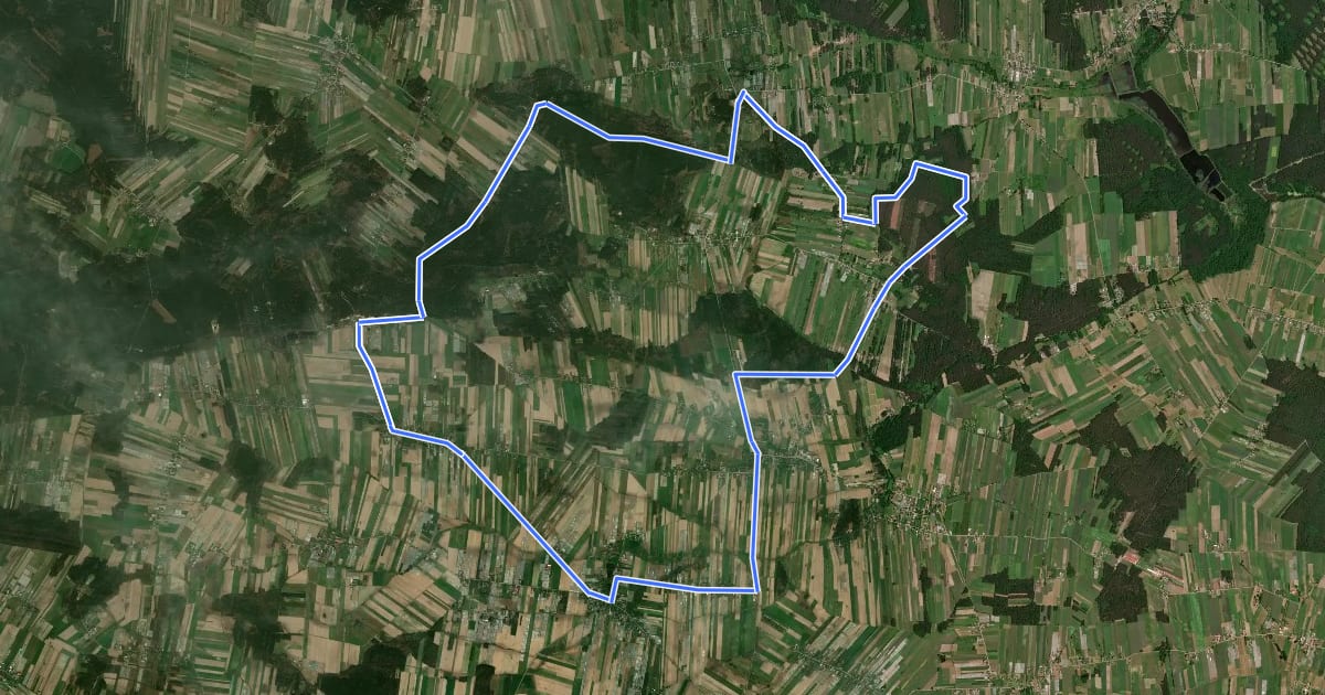 Маршрут Radzanów на спутниковом снимке