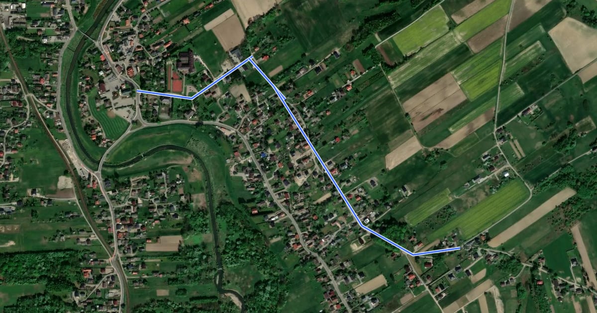 Маршрут Radziszowskimi bezdrożami (Trasa 5) на спутниковом снимке