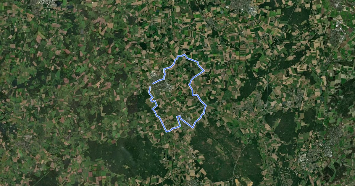 Маршрут Raesfeld - Radroute F4 на спутниковом снимке