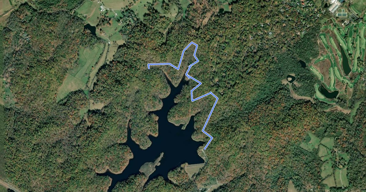 Маршрут Ragged Mountain Upper Loop на спутниковом снимке